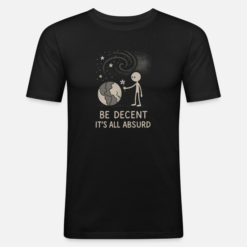 Ethischer Nihilismus, Existenzieller Humor, - Männer Slim Fit T-Shirt - Schwarz