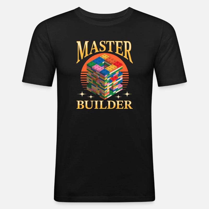 Blocs de construction Enfants Brick Builder - T-shirt près du corps Homme - noir