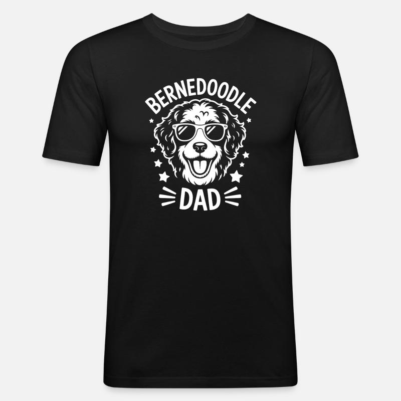 Bernedoodle Spruch Papa Witz Bernedoodle Geschenk - Männer Slim Fit T-Shirt - Schwarz