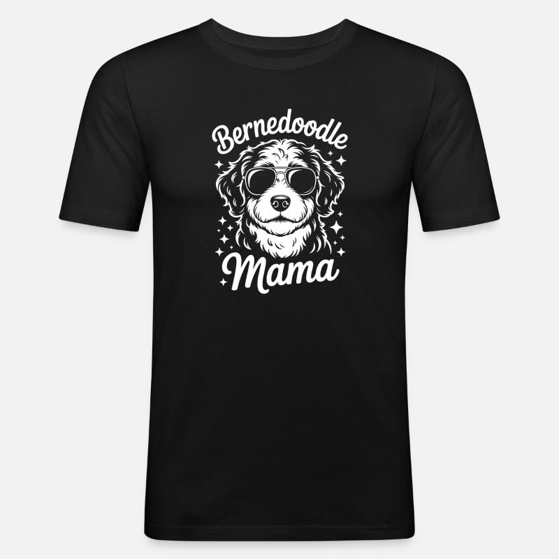 Bernedoodle Spruch Mama Witz Bernedoodle Geschenk - Männer Slim Fit T-Shirt - Schwarz