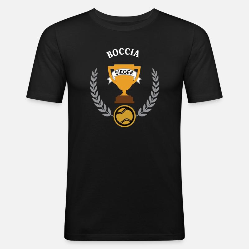 Boccia Sieger Gewinner Turnier Meisterschaft - Männer Slim Fit T-Shirt - Schwarz