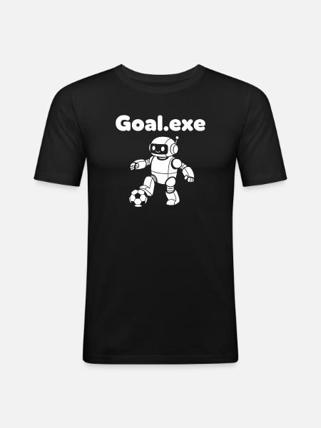Robotischer Fußballroboter - Männer Slim Fit T-Shirt - Schwarz