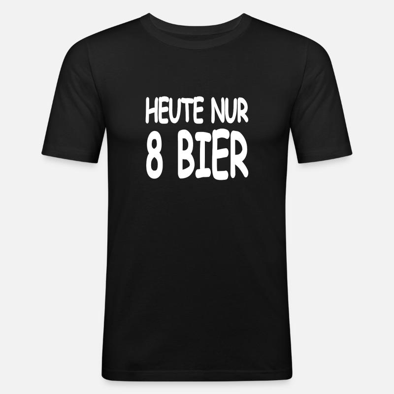 Bier - Männer Slim Fit T-Shirt - Schwarz