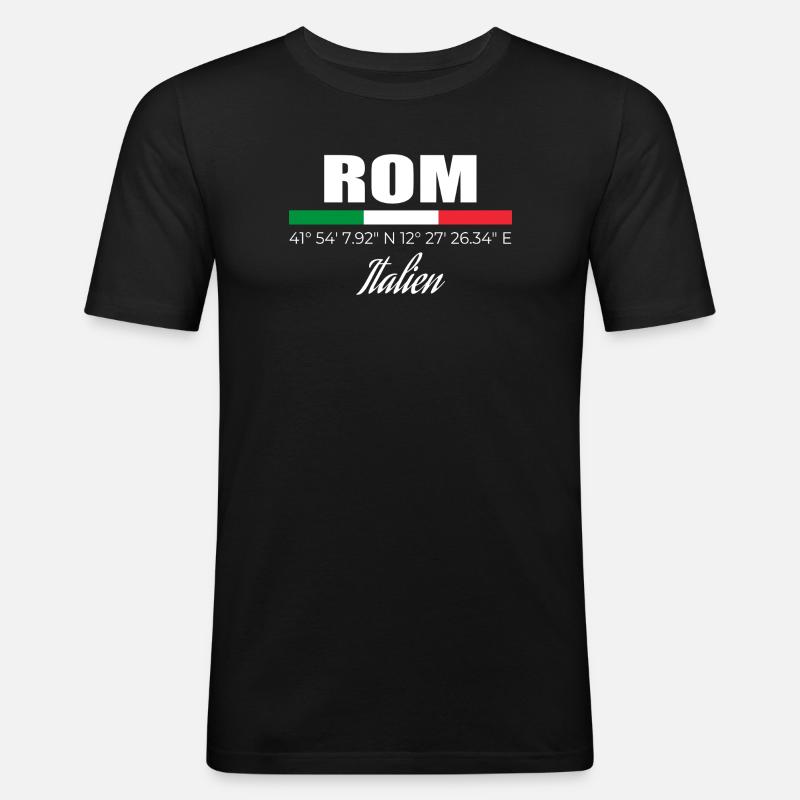 Rom - Männer Slim Fit T-Shirt - Schwarz