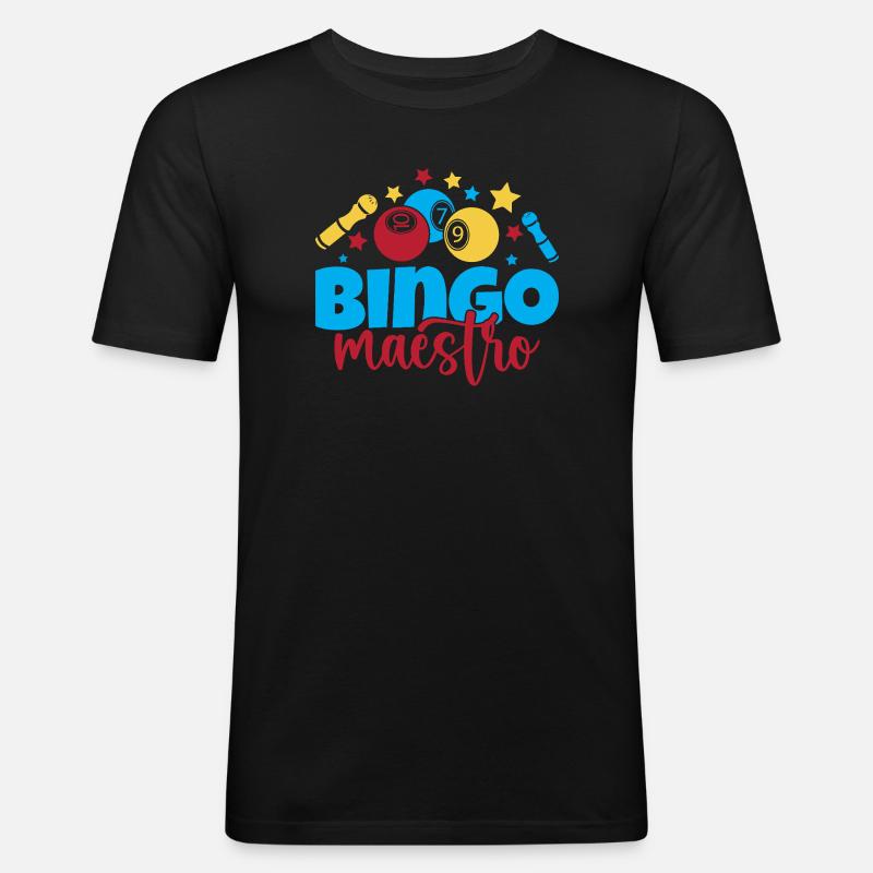 Bingo Game Maestro Bingo - Männer Slim Fit T-Shirt - Schwarz