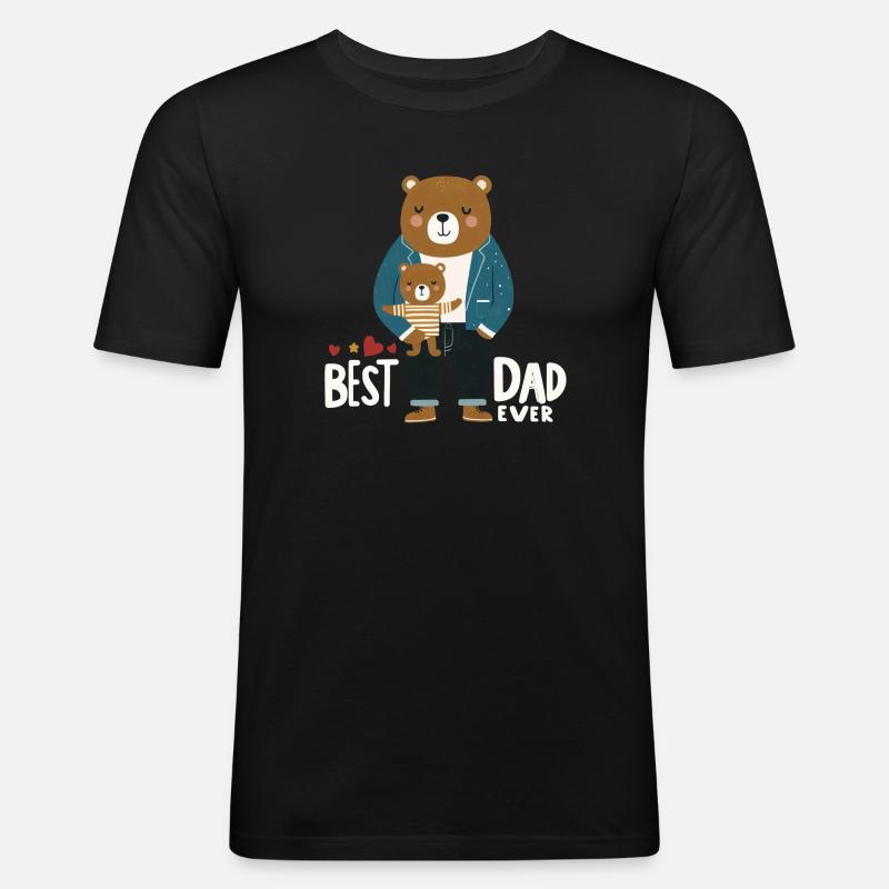 Der beste Vater - Männer Slim Fit T-Shirt - Schwarz