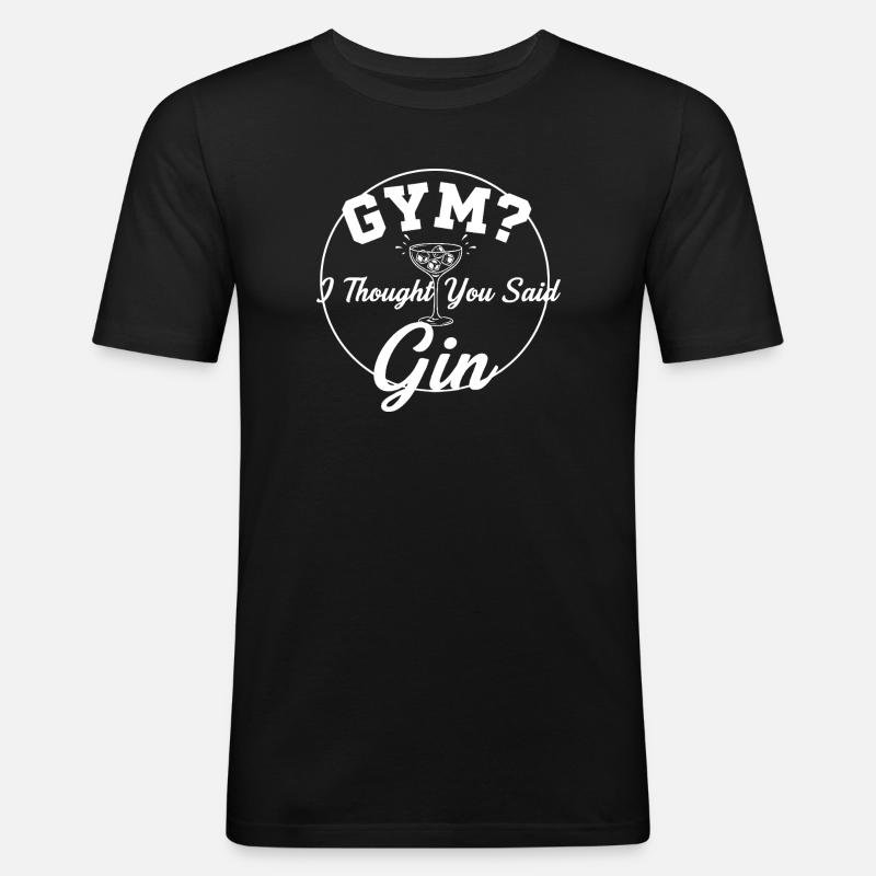 Gym oder Gin ? - Männer Slim Fit T-Shirt - Schwarz