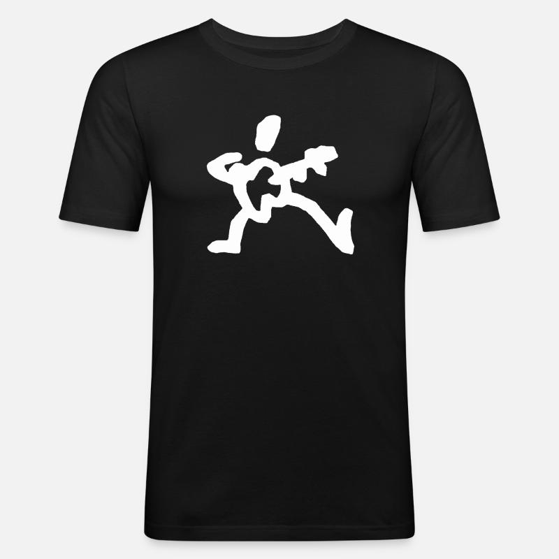 Wilderer-white - Männer Slim Fit T-Shirt - Schwarz