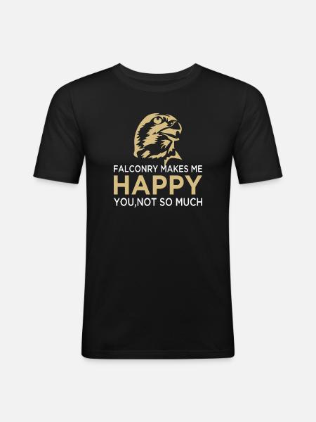 Falknerei Falkner Falknerin Beizjagd Greifvogel - Männer Slim Fit T-Shirt - Schwarz