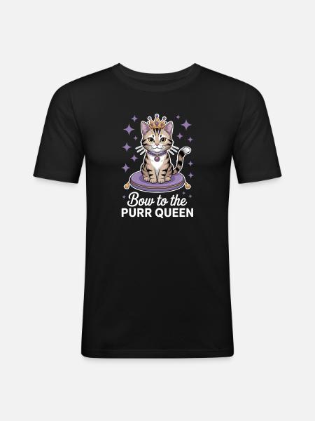 Chat Disant Chat Drôle Chat Cadeau - T-shirt près du corps Homme - noir