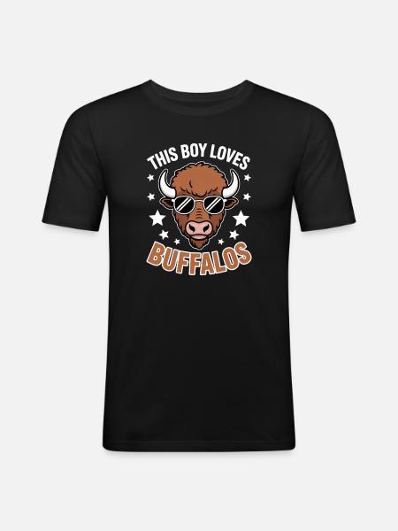 Buffalo Saying Guys Funny Buffalo Gift - Men's Slim Fit T-Shirt - black