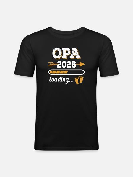 Grandpa 2026 Loading Future Grandfather Gift - Men's Slim Fit T-Shirt - black