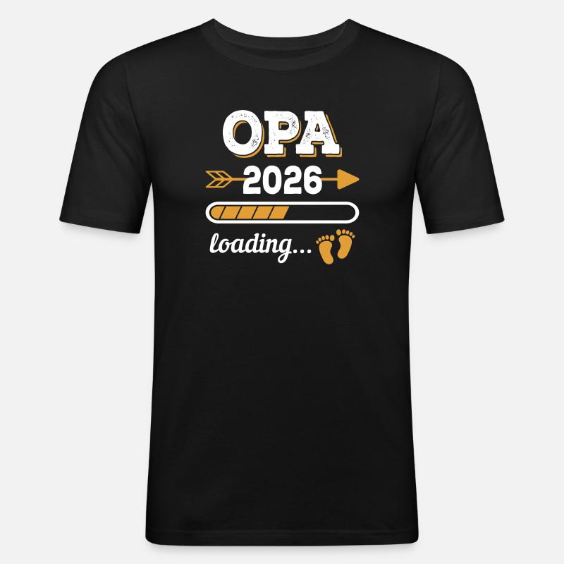 Opa 2026 Loading Zukünftiger Großvater Geschenk - Männer Slim Fit T-Shirt - Schwarz