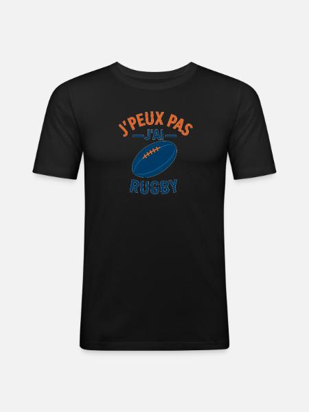 I can't I have rugby - Men's Slim Fit T-Shirt - black