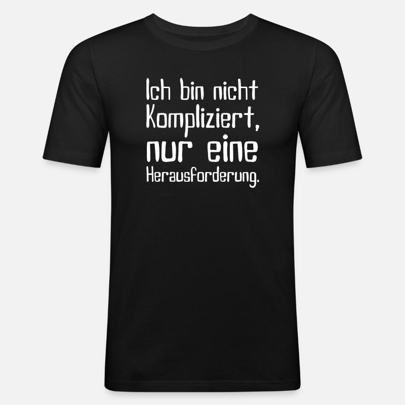Nicht kompliziert – Herausforderung - Männer Slim Fit T-Shirt - Schwarz