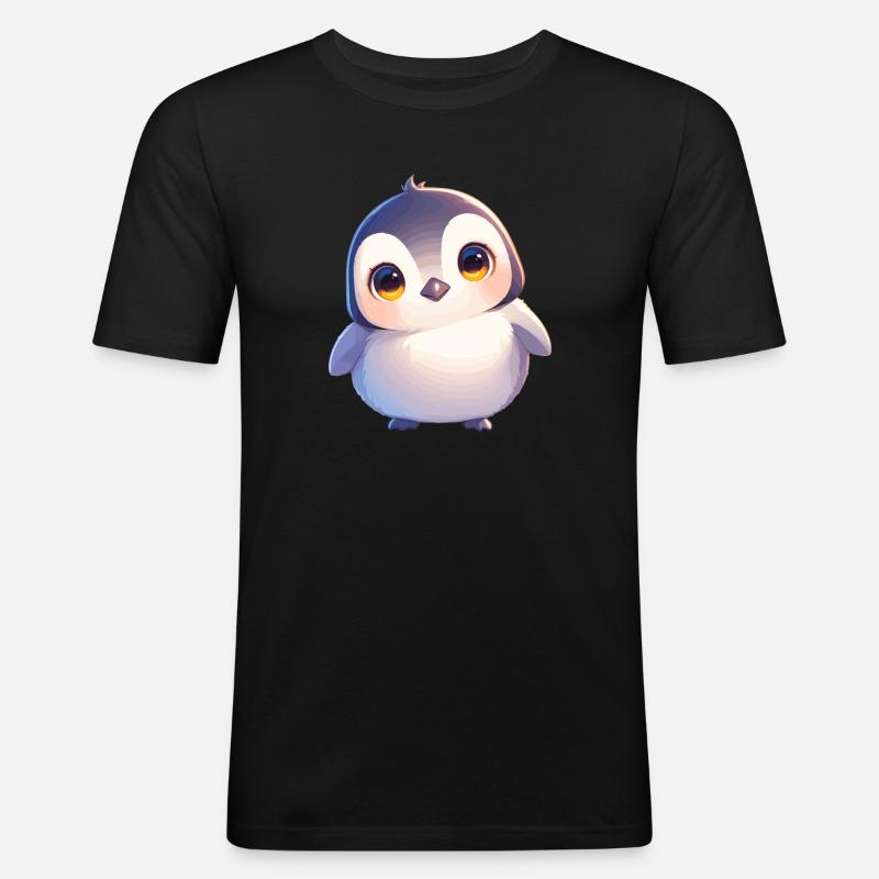Pinguine Pinguin - Männer Slim Fit T-Shirt - Schwarz