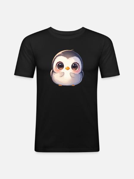 Pingouins Pingouin - T-shirt près du corps Homme - noir
