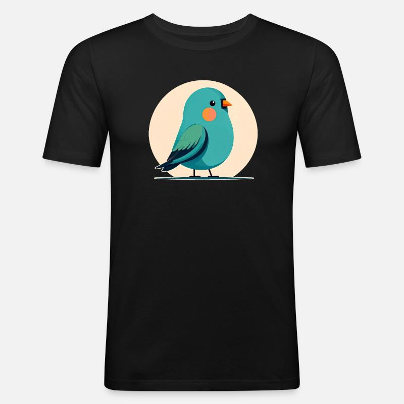 Kleiner grün-blauer Vogel - Männer Slim Fit T-Shirt - Schwarz