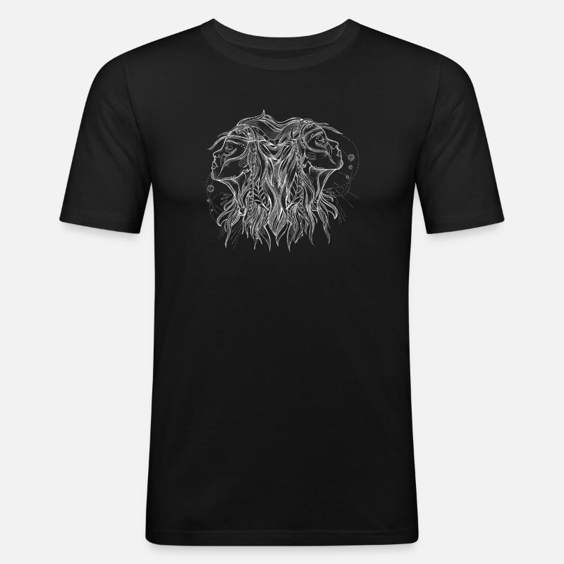 Zwillinge Tierkreiszeichen - Männer Slim Fit T-Shirt - Schwarz