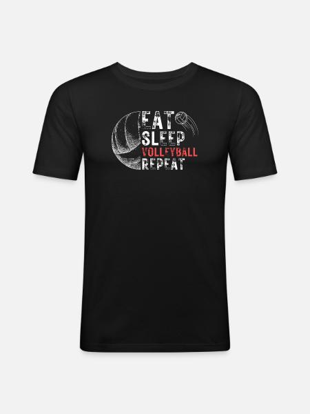Eat Sleep Volleyball Repeat - Men's Slim Fit T-Shirt - black
