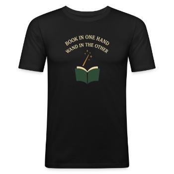 Booktok Fantasy Bookish Humor Geschenk Für - Männer Slim Fit T-Shirt - Schwarz - Vorne - Nik (191cm)