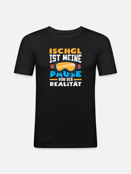 Ischgl My Break Reality Fun Après-ski - T-shirt près du corps Homme - noir
