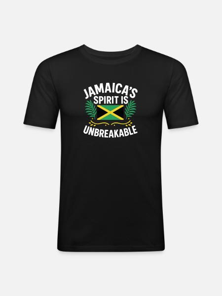 Jamaica's Spirit Unbreakable, Jamaica  - Men's Slim Fit T-Shirt - black