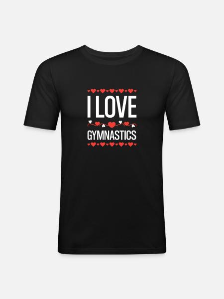 I love gymnastics - Men's Slim Fit T-Shirt - black