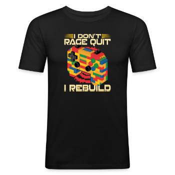 Building Blocks Gamer Gaming Brick Builder - Männer Slim Fit T-Shirt - Schwarz - Vorne - Nik (191cm)