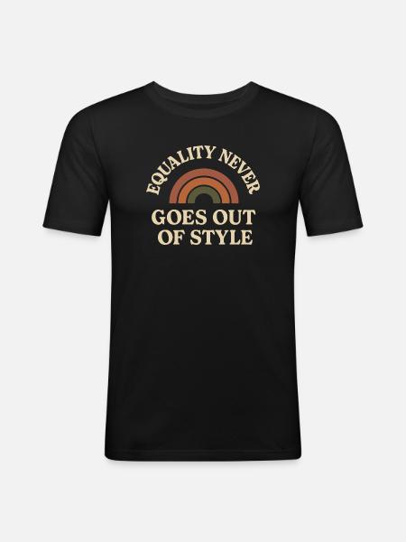 Groovy Pride Retro Égalité Queer Histoire - T-shirt près du corps Homme - noir
