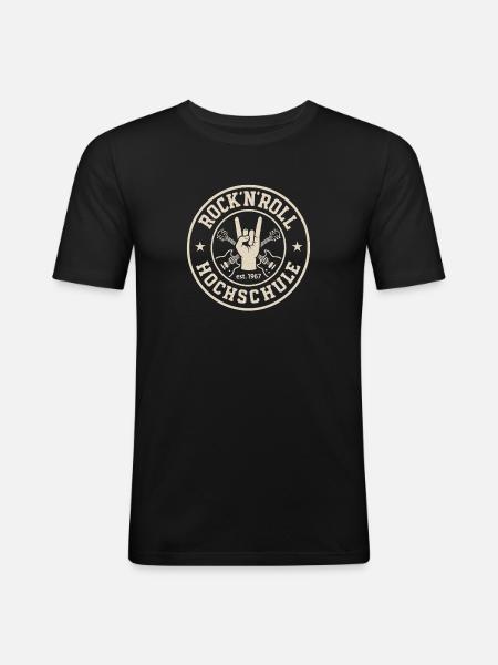Rock 'n' Roll College Logo - Men's Slim Fit T-Shirt - black