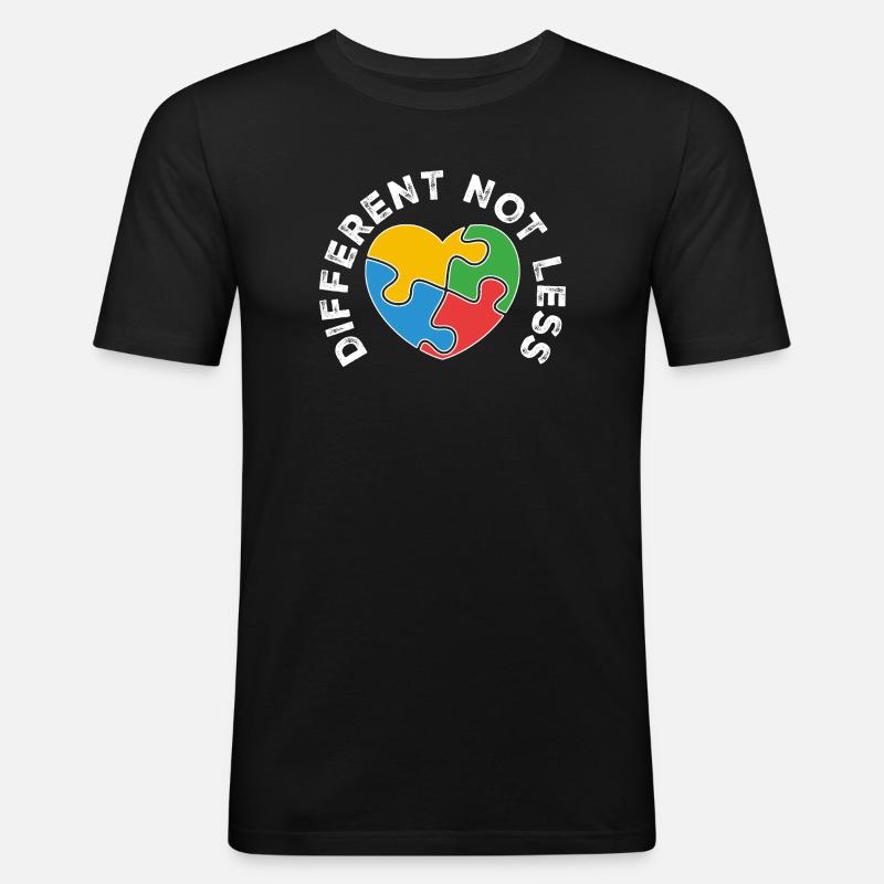 PuzzleHerz Vielfalt vereint Farben - Männer Slim Fit T-Shirt - Schwarz