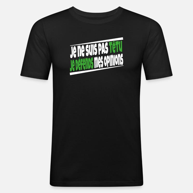 Ich bin nicht stur - Männer Slim Fit T-Shirt - Schwarz