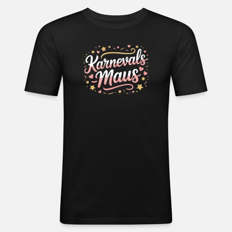 Karnevalsmaus Karneval Köln Kölner Karnevals Maus - Männer Slim Fit T-Shirt - Schwarz