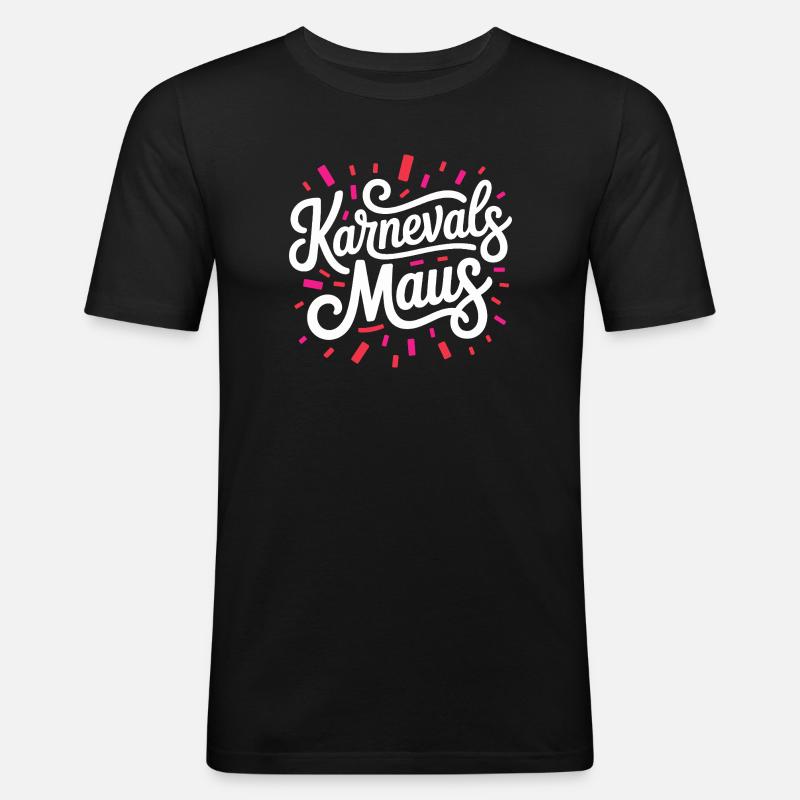 Karnevalsmaus Karneval Köln Kölner Karnevals Maus - Männer Slim Fit T-Shirt - Schwarz