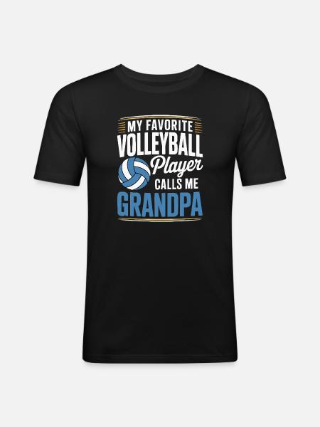 Volleyball Grandpa - Favorite Player Design - Men's Slim Fit T-Shirt - black