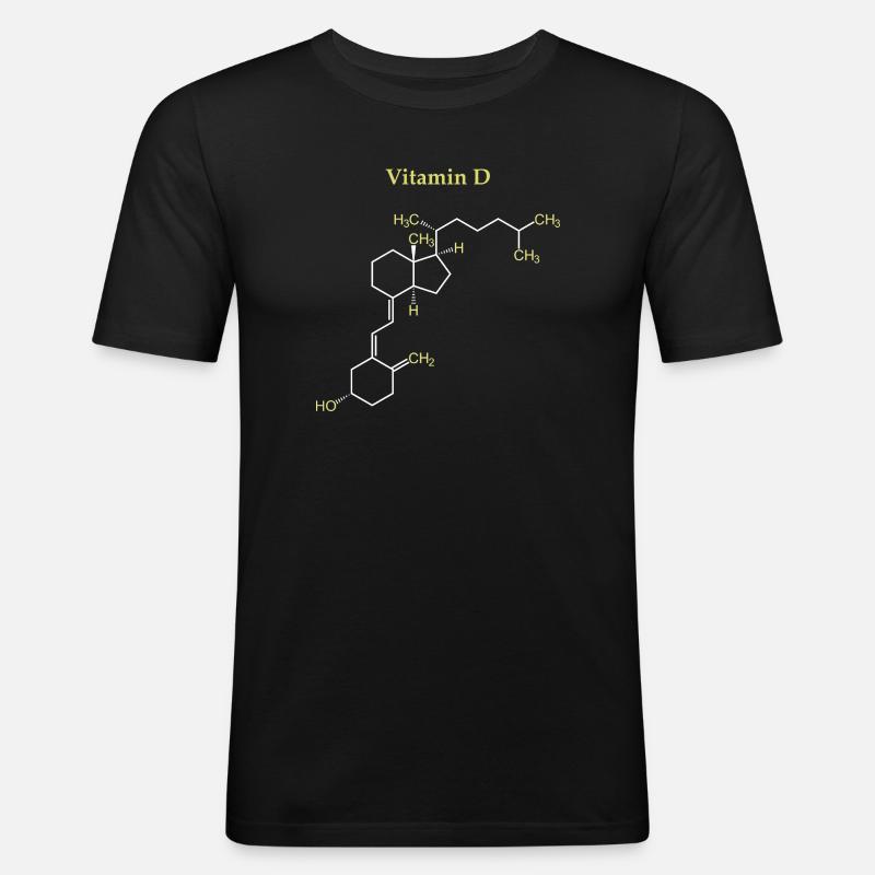 Vitamin-D-Struktur - Männer Slim Fit T-Shirt - Schwarz
