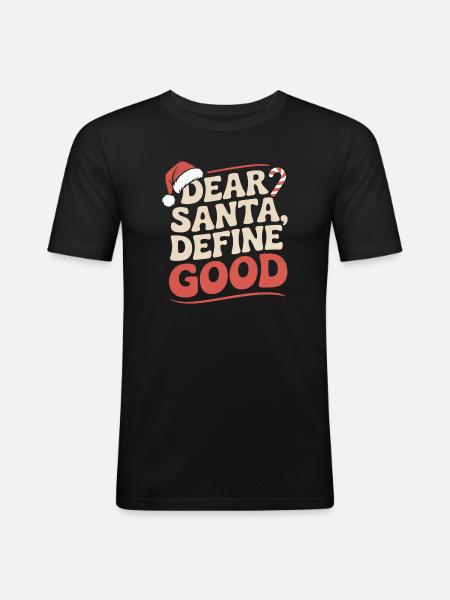 sarcastic Christmas design - Men's Slim Fit T-Shirt - black