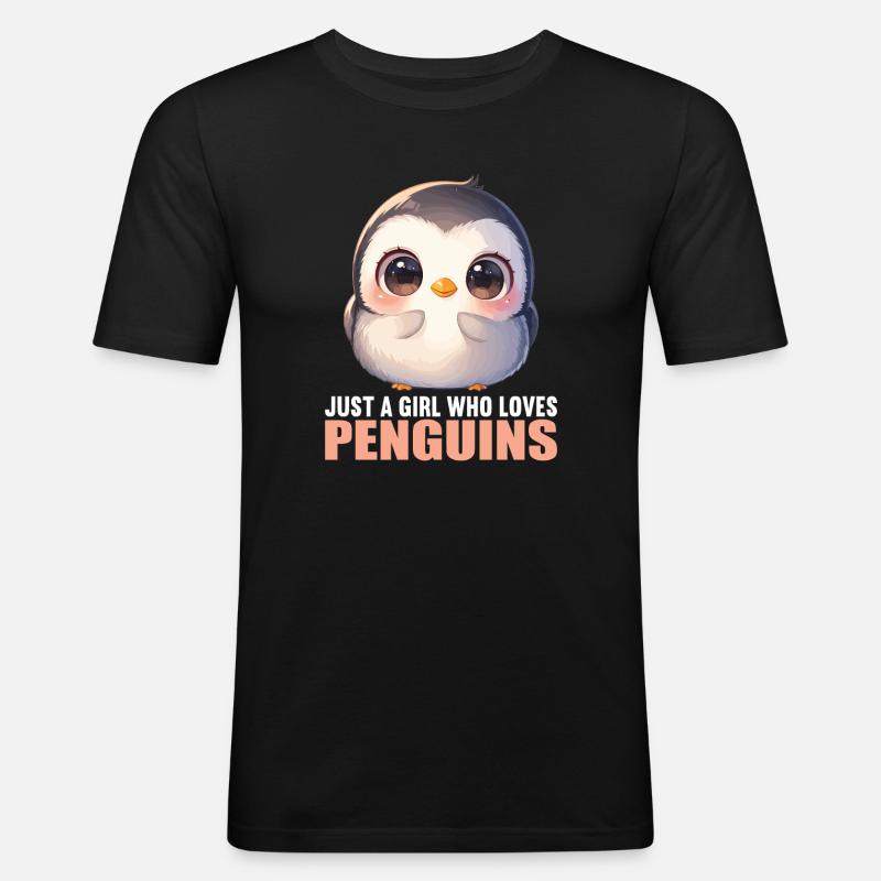 Pinguine Pinguin - Männer Slim Fit T-Shirt - Schwarz