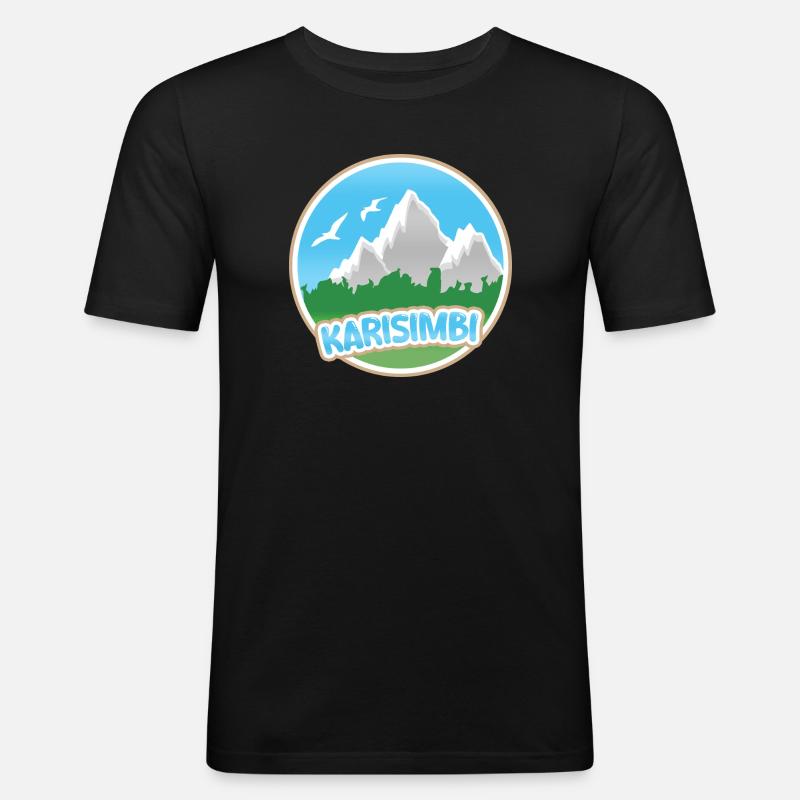 Karisimbi Karisimbi - Männer Slim Fit T-Shirt - Schwarz