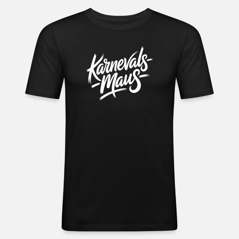 Karnevalsmaus Karneval Köln Kölner Karnevals Maus - Männer Slim Fit T-Shirt - Schwarz