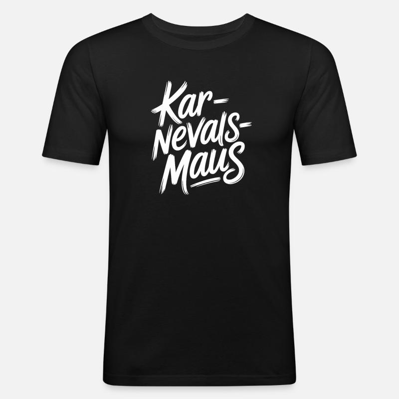 Karnevalsmaus Karneval Köln Kölner Karnevals Maus - Männer Slim Fit T-Shirt - Schwarz
