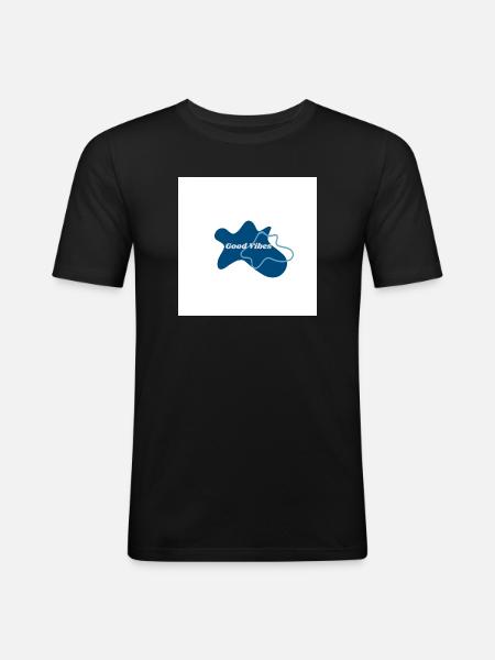 Gute Vibes Blau Logo - Men's Slim Fit T-Shirt - black