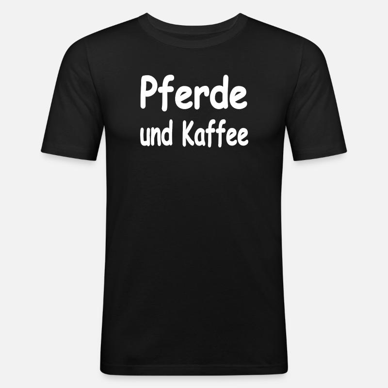 Pferde - Männer Slim Fit T-Shirt - Schwarz