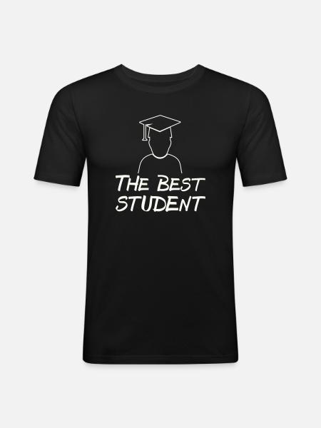 Der Beste Student – Abschlussmotiv - Männer Slim Fit T-Shirt - Schwarz