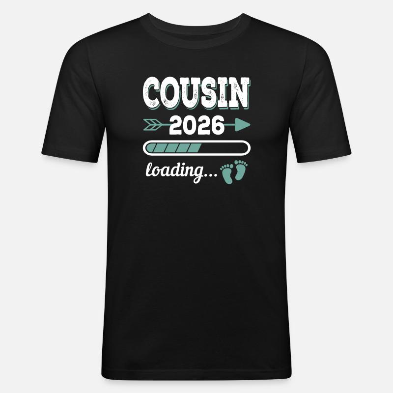 Cousin 2026 Loading Big Cousin - Men's Slim Fit T-Shirt - black