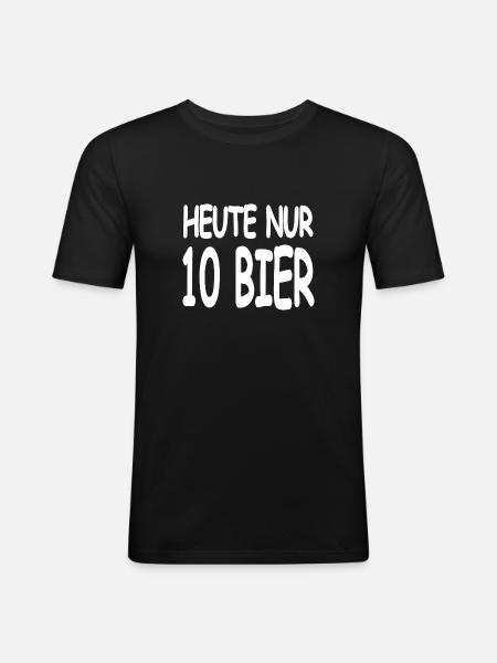Bier - Männer Slim Fit T-Shirt - Schwarz