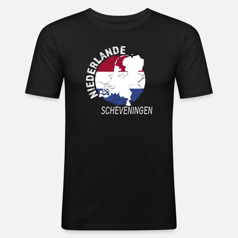 Scheveningen - Männer Slim Fit T-Shirt - Schwarz