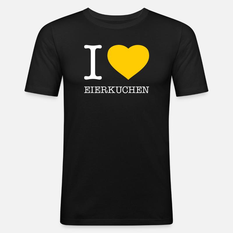 I love Eierkuchen - Männer Slim Fit T-Shirt - Schwarz