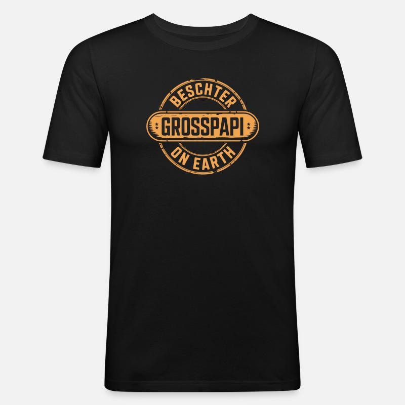 Beschter Grosspapi Dialecte suisse - T-shirt près du corps Homme - noir